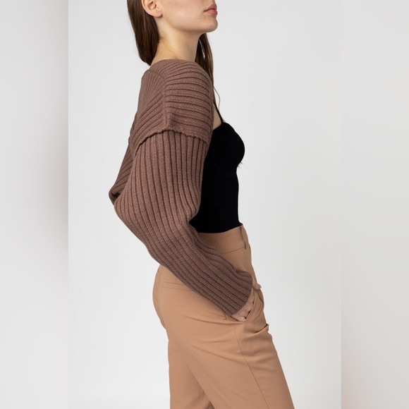All:Row Mocha Shrug Sweater - Picture 1 of 8
